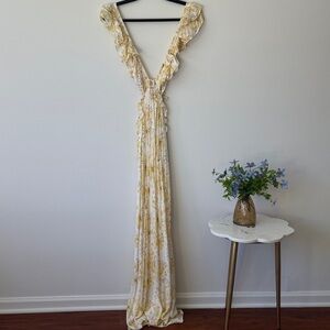SABO Floral Maxi Dress with Ruffle Straps